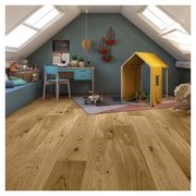 Parquet prefinito in rovere miele Famiglia vetrificato Intenso XL