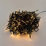 Catenaria Natalizia LED 9m 8 GIOCHI DI LUCE Cavo VERDE IP44 Colore Bianco Caldo 2200 - 2300 °K