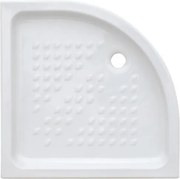 Piatto doccia semicircolare 80 x 80 cm H 10 cm porcellana antiscivolo bianco