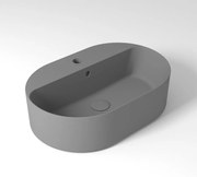 Lavabo da appoggio ovale in ceramica L 60 x H 17 cm grigio