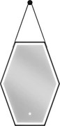 Mexen Orla specchio da bagno retroilluminato 50 x 70 cm, LED 6000K, antiappannamento, cornice nera - 9815-050-070-611-70