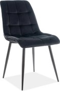Sedia chic in velluto nero/nero Blu19