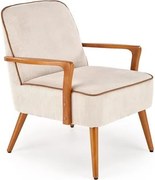 Poltrona Pastore in tessuto beige chiaro/noce chiaro - H76 cm