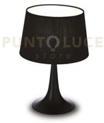 London lampada da tavolo 1 luce attacco e27 in metallo nera h.36,5cm
