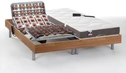 Set relax sole sospensioni 100% lattice 5 zone JUPITER di DREAMEA - Quercia naturale - 2 x 80 x 200 cm - motori OKIN