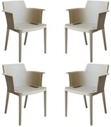 MAKKA - poltrona da esterno ed interno in plastica set da 4