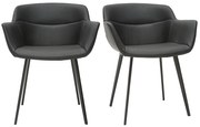 Sedie nere di design (set di 2) NERO