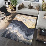 Tappeto di design nero con motivo astratto Larghezza: 80 cm | Lunghezza: 150 cm