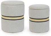 Set di 2 pouf contenitore KARINA grigio