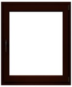 Finestra in PVC noce L 60 x H 100 cm, 1 anta apertura a destra