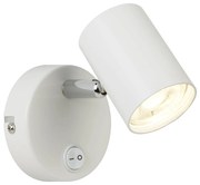 Plafoniera Contemporanea Rollo Acciaio Bianco Vetro Cromo Led 4W 3000K