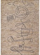 Passatoia Cucina Antiscivolo Monolì Beige – Tappeto in Ciniglia Lavabile con Decoro Monolinea