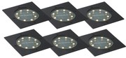 Set di 6 faretti da terra neri quadrati con LED IP65 solari - Terry