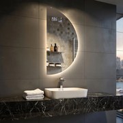 Specchio a LED Mezza Luna Moderno - Illuminazione Elegante per Bagno A221 | destro