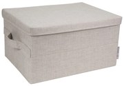 Scatola con coperchio beige in tessuto 40x30x22 cm Soft Storage – Bigso