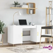 VidaXL Scrivania ad Angolo Bianco Lucido 145x100x76 cm in Truciolato