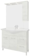 Mobile sottolavabo e lavabo con sifone Symoa legno bianco in truciolare L 105 x H 81.5 x P 50.5 cm 1 vasca, 2 ante 2 cassetti