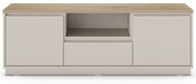Mobile TV beige con effetto rovere 161x55x40 cm Loreta – Marckeric
