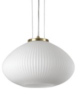 Sospensione Moderna Plisse' Metallo Ottone 1 Luce E27 D35Cm