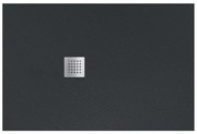Piatto doccia in resina Strato nero L 150 x L 80 x H 3 cm effetto pietra