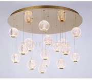 Diamante plafoniera, acrilico trasparente, montatura oro, led 71,4 ...