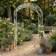 Spetebo Corona In Metallo Effetto Ruggine Per Giardino, 29x21 Cm, Decorazione Rustica Da Esterno, Portacandele O Vaso