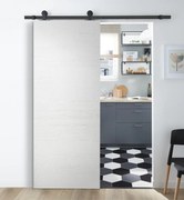 Porta scorrevole reversibile Mast in mdf bianco, L 93 x H 212 cm, con binario Industrial