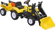 Escavatore A Pedali per Bambini con Ruspa e Rimorchio Giallo...