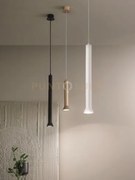 Sospensione lila grande bianco 1 luce attacco gu10 d.6,6cm h.48cm