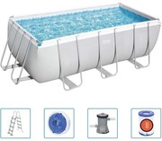 Set Piscina Power Steel Rettangolare 412x201x122 cm Bestway