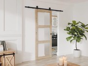 Porta scorrevole con sistema esterno muro 3 finestre H205xL93cm  Legno e Vetro temperato smerig. - ACOSTA II