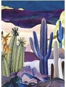Christian Lacroix Carta da parati panoramica Lanzarote Garden - Indigo
