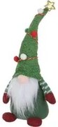 Gnomo Natale fermaporta 33 cm cappello verde palline