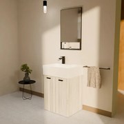 Mobile da bagno sotto lavabo COLAVENE Nobu beige opaco L 59 x H 71 x P 49 cm 2 ante, lavabo non incluso