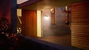 Applique LED moderno da esterno L 800 grigio IP44, con sensore crepuscolare luce bianco caldo dimmerabile 466 lumen, STEINEL