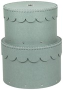 Scatole di cartone con coperchio color menta in set di 2 pezzi ø 26x17,5 cm Wilma - Bigso Box of Sweden