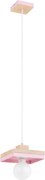 Lampada a sospensione con cavo MIKO 1xE27/15W/230V rosa/beige