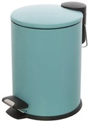 Pattumiera bagno in acciaio acquamarina con pedale e coperchio slim 3 lt