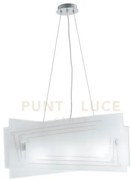 Lampadario a sospensione concept bianca 4 luci attacco e27 60x20x13...