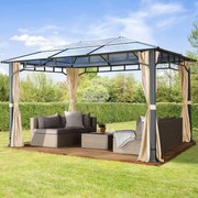 TOOLPORT Gazebo da giardino Hardtop Sunset Deluxe crema, 3x4m - (300160)