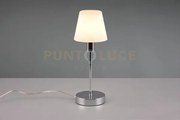 Luis ii lampada vetro bianco montatura cromo h.32cm 1 luce attacco e14