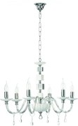 Lampadario in vetro e cristallo trasparente livia 6 luci lp.livia-6bl