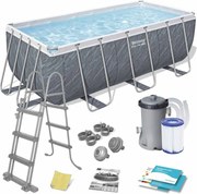 Kit Piscina fuori terra tubolare BESTWAY - Steel Pro Max - 412 x 201 x 122 cm - Rettangolare (Filtro a cartuccia, scala, 1 car)