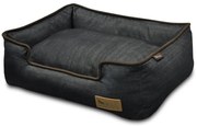 Cuccia in blu scuro per cane 100x75 cm Lounge Bed Denim Medieval Blue / Dark Chocolate L – P.L.A.Y.