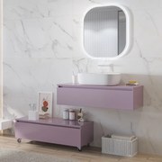 Kamalu - Composizione bagno con mobile a rotelle e mobile sospeso 100 cm | KAM-KK1002
