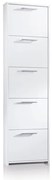 Scarpiera 5 ante a ribalta singola prof L 50 x H 178 x P 18 cm 10 paia, bianco