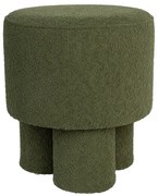 Poggiapiedi verde con rivestimento in bouclé Marcos – White Label