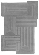 Tappeto grigio in lana tessuto a mano 160x230 cm Zen Rectangles – Flair Rugs