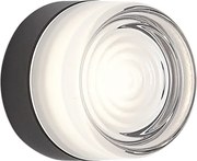 Lampada da parete di design nera con vetro opale IP44 - Michele