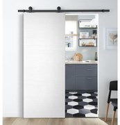 Porta scorrevole Trinity in mdf bianco, L 93 x H 212 cm, con binario Industrial Reversibile